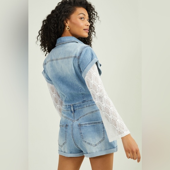 New with tags altard state Skylar denim romper - Picture 4 of 4